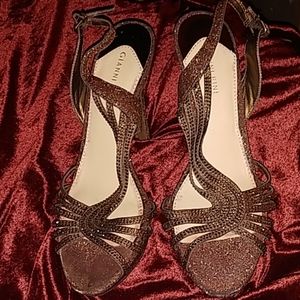 Gorgeous brown blingy Gianni bini heels sz 10